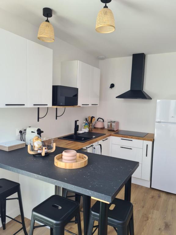 Kuchyňa alebo kuchynka v ubytovaní Location LA REBELLE - LA ROCHELLE B