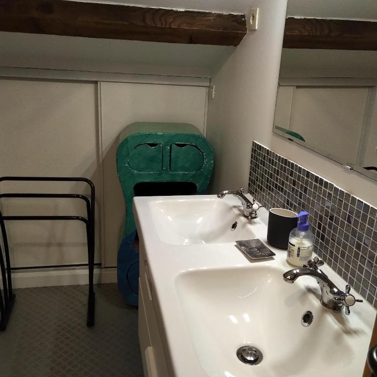 Koupelna v ubytování Espace Beléverte Bussière 2 Albizia appartement meublé de 2 chambres