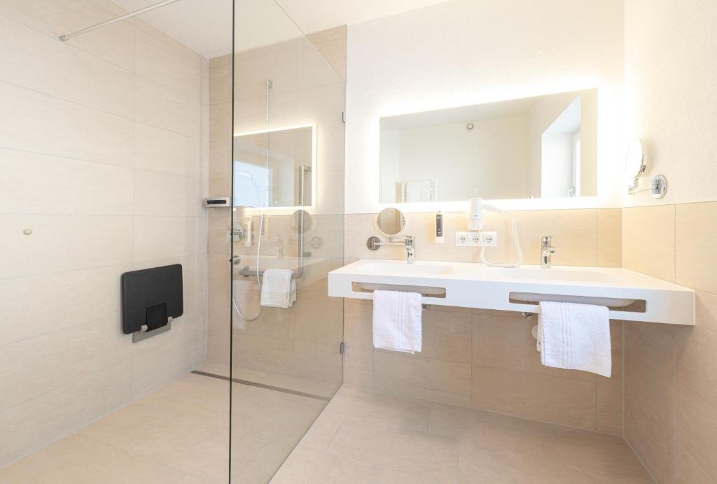 Koupelna v ubytování Hotel Venter Bergwelt