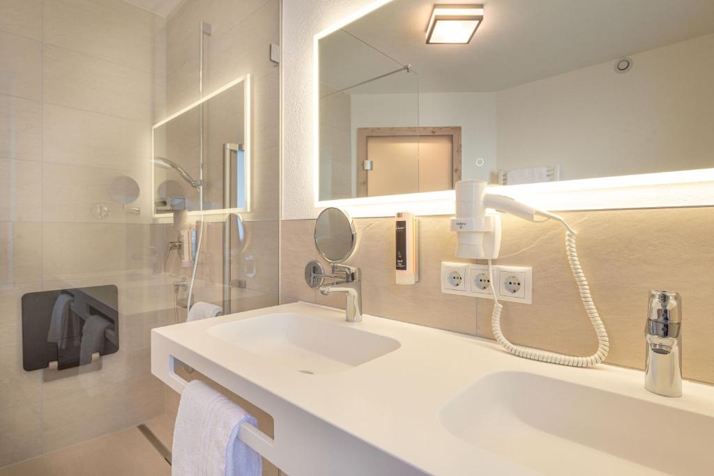 Koupelna v ubytování Hotel Venter Bergwelt