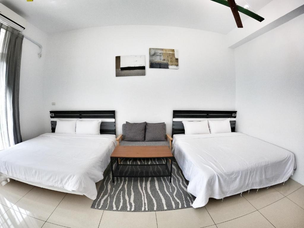 Postel nebo postele na pokoji v ubytování Imanuel Surfing B&B No 2