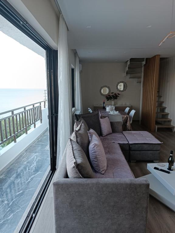 Posezení v ubytování Blue Seaview Suites