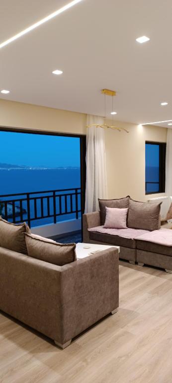 Posezení v ubytování Blue Seaview Suites