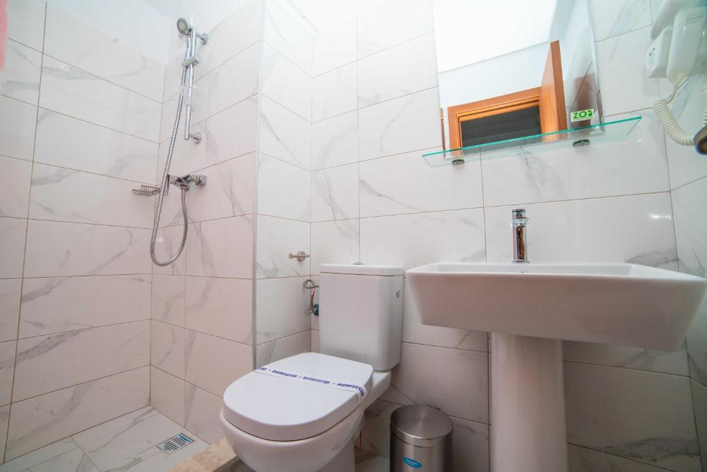 Koupelna v ubytování Hotel Meteor