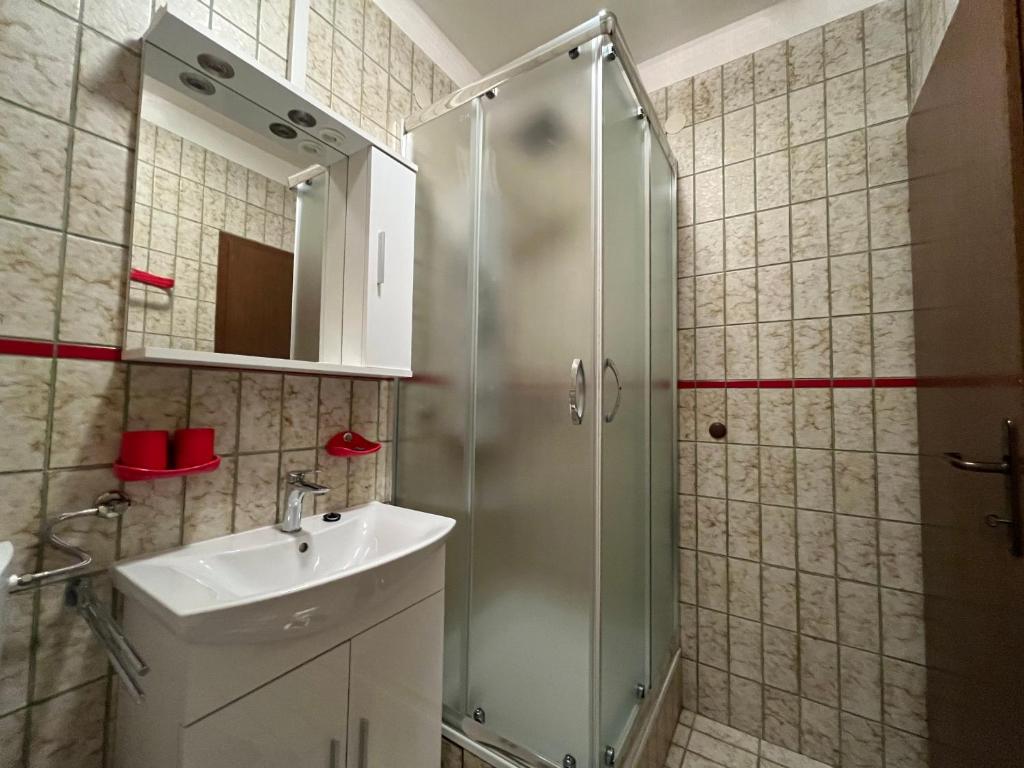 Koupelna v ubytování Apartments Vuksan
