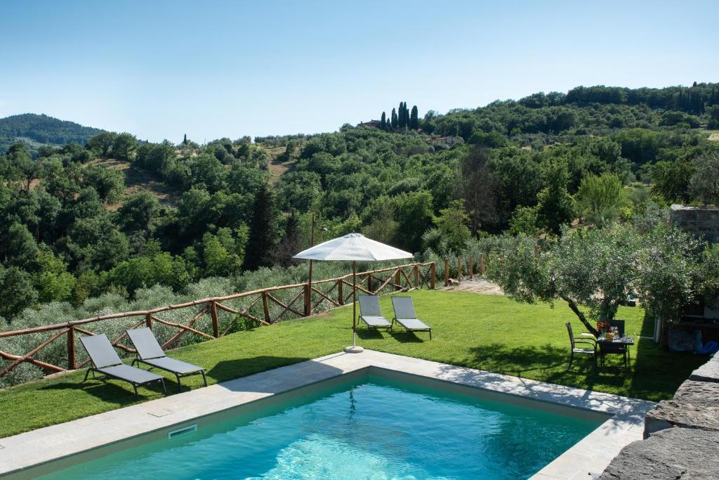 Bazén v ubytovaní Tuscan farmhouse with spectacular views alebo v jeho blízkosti