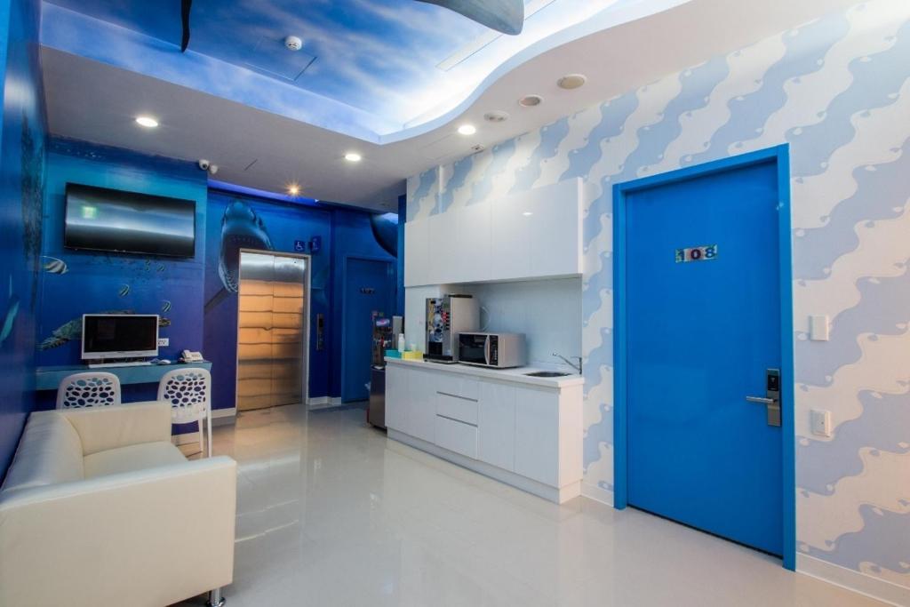 Kuchyň nebo kuchyňský kout v ubytování Morwing Hotel - Ocean