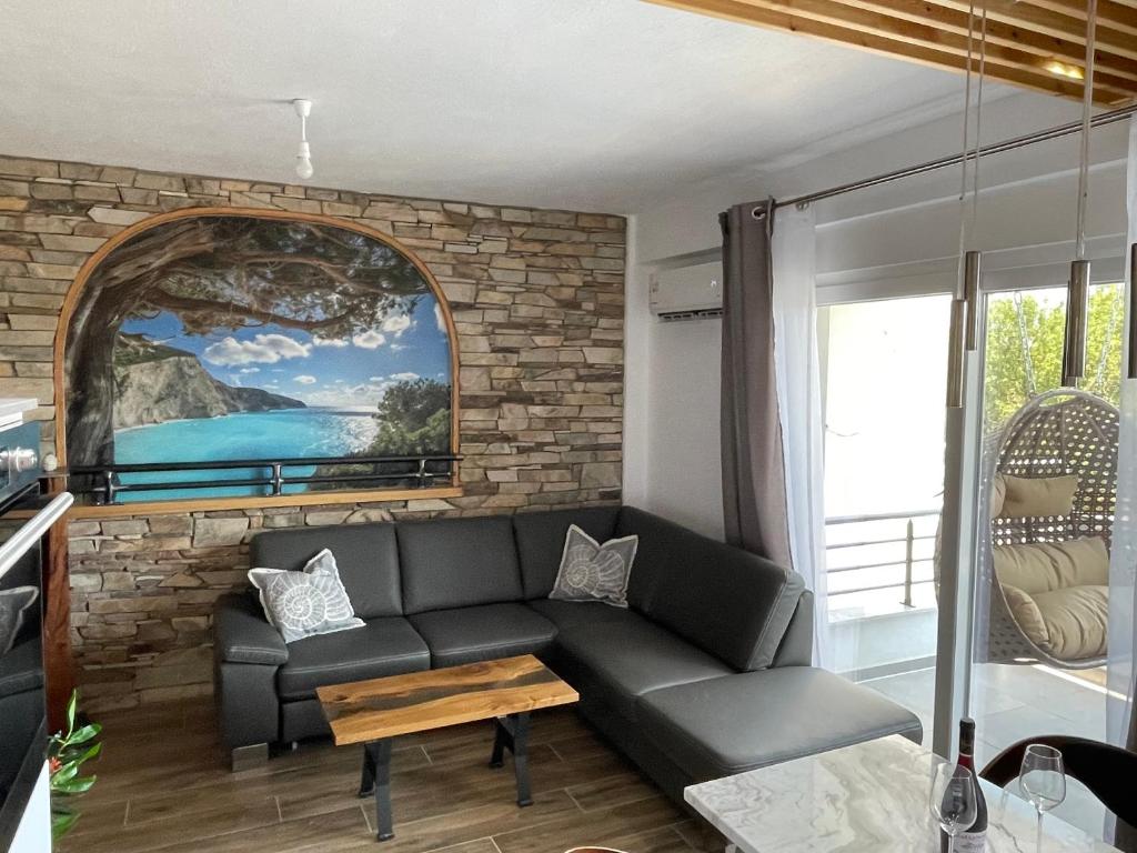 Posezení v ubytování 3 Raum Fewo Griechenland, 400 m zum Strand, zwischen Thessaloniki und Kavala