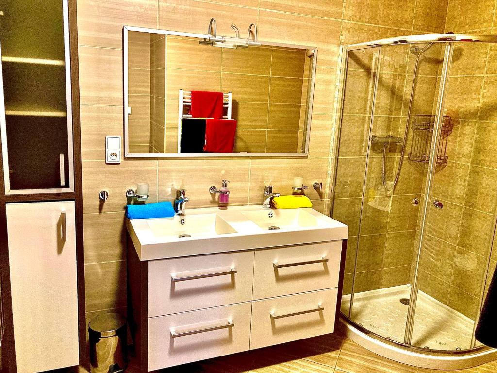 Koupelna v ubytování Apartmány Vojta