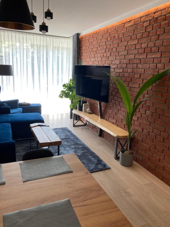 Televízia a/alebo spoločenská miestnosť v ubytovaní LOFT PEARL Basen Taras Apartament
