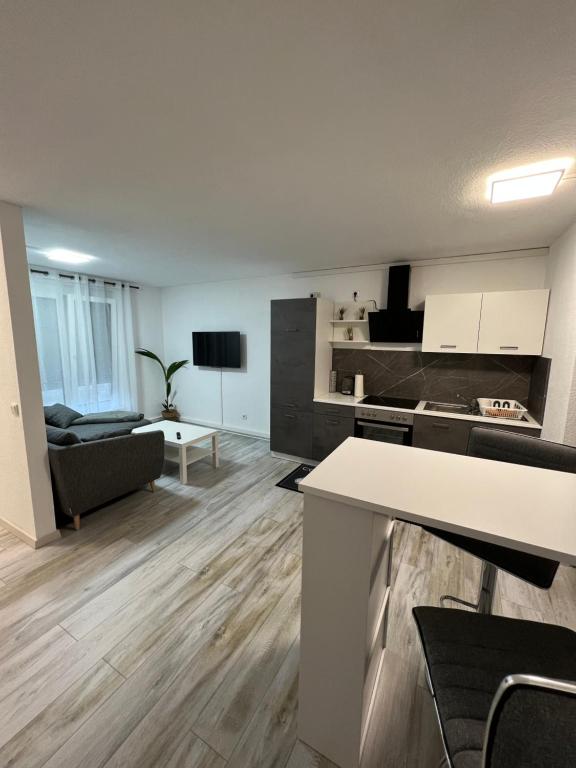 Η κουζίνα ή μικρή κουζίνα στο Deniz’s Serviced Apartment.
