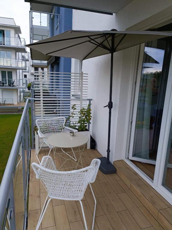 Balkón alebo terasa v ubytovaní MiłoMi Apartamenty Kołobrzeg