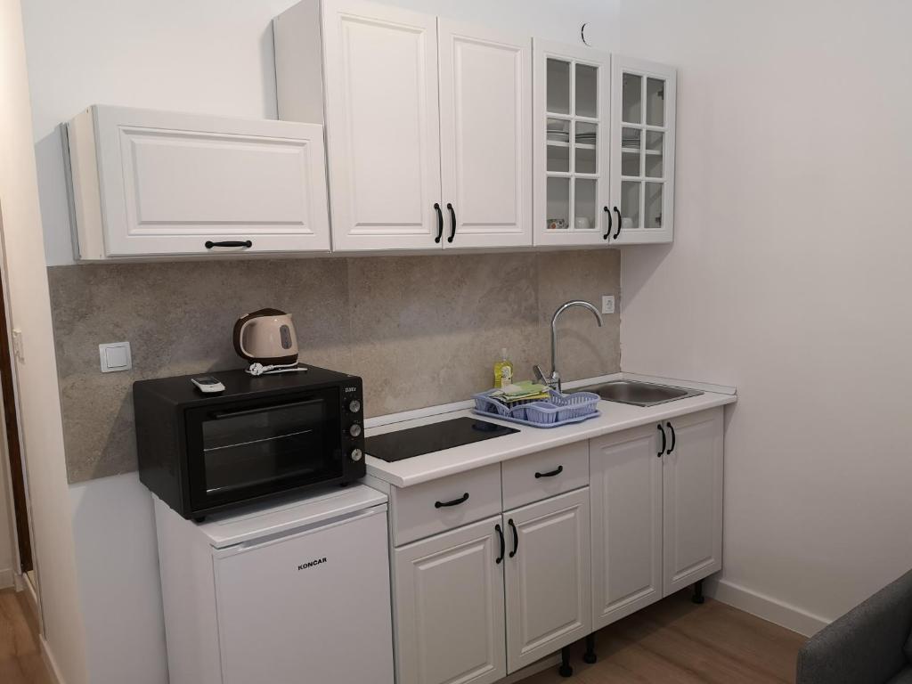 Kuchyň nebo kuchyňský kout v ubytování Guest House Pikala