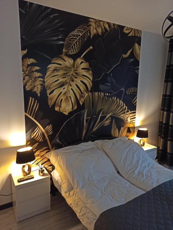 Posteľ alebo postele v izbe v ubytovaní Apartament Czarna Perła