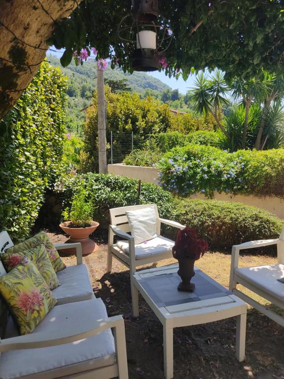 ピエトラサンタにあるLa Bouganville e Il Gelsominoの庭の椅子