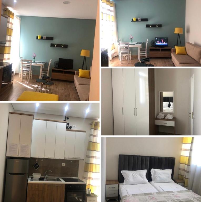 Postel nebo postele na pokoji v ubytování Rezidenca SHOPI Apartments