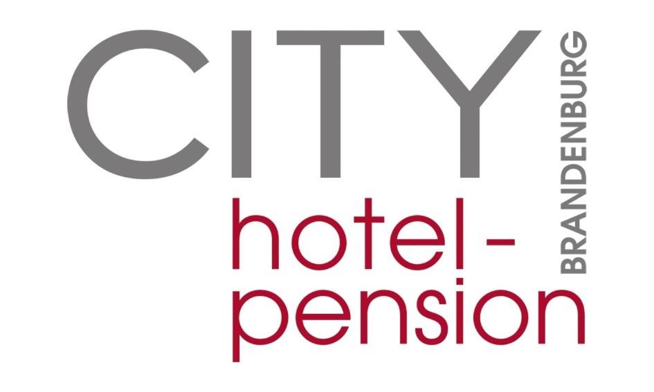 ein Logo für eine Hotelreservierung in der Unterkunft City Hotel-Pension Brandenburg in Brandenburg an der Havel