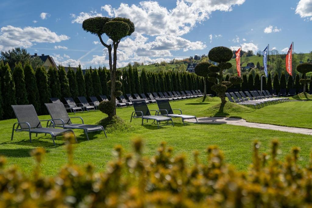 Vonkajšia záhrada v ubytovaní Termy Szaflary