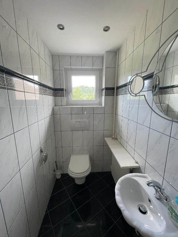 Koupelna v ubytování Apartmaji Iva