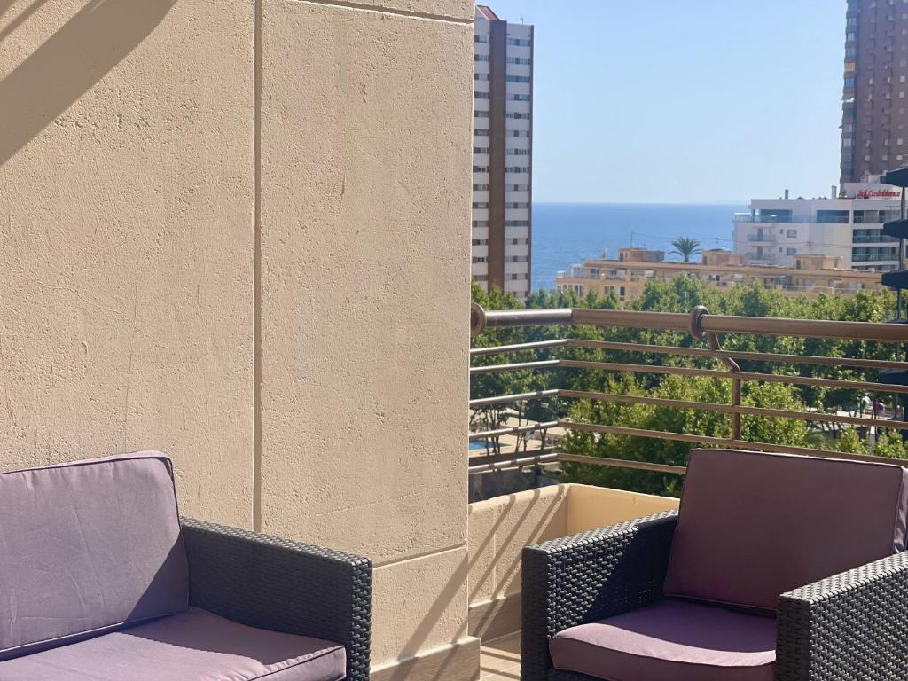 Balkón nebo terasa v ubytování Torre Benidorm Levante