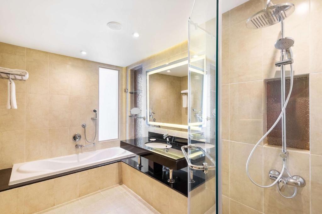 A bathroom at Radisson Blu Hotel & Convention Center, Alexandria