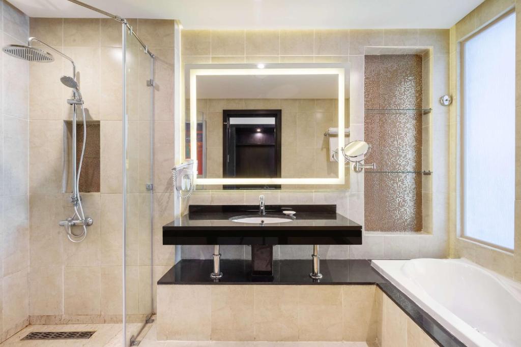 A bathroom at Radisson Blu Hotel & Convention Center, Alexandria