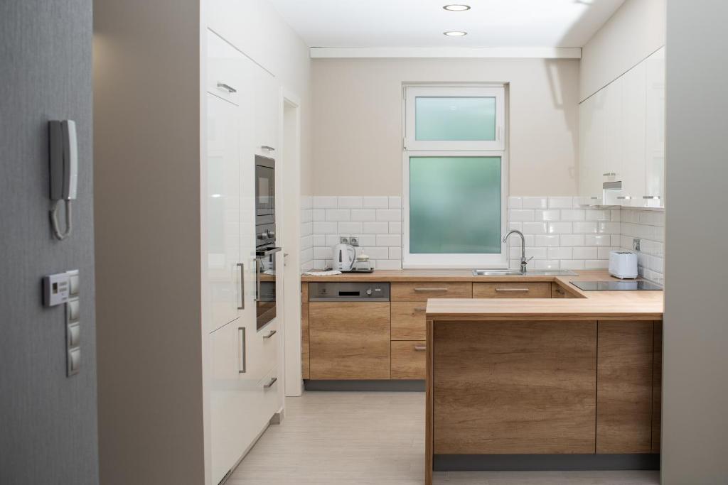 Kuchyň nebo kuchyňský kout v ubytování Twins Apartman Hévíz