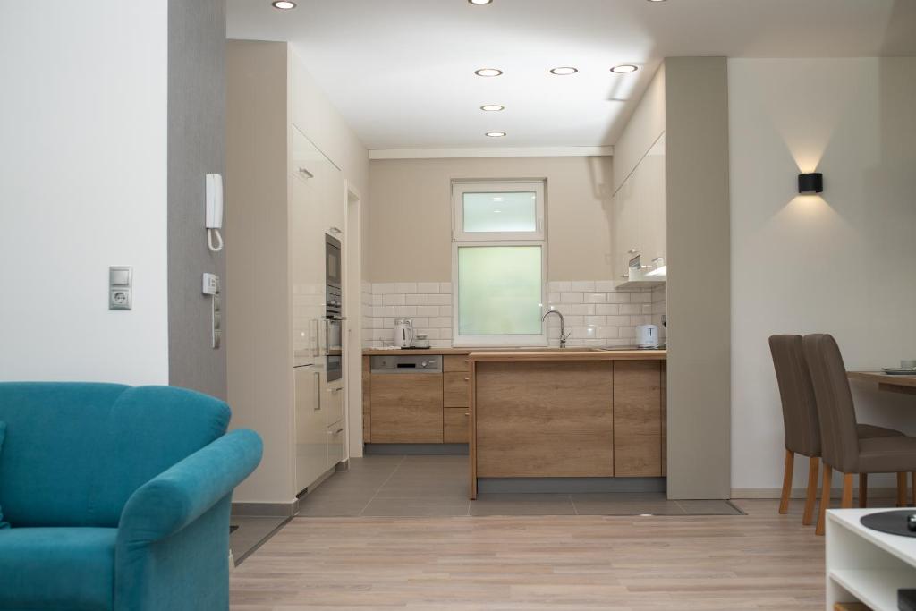 Kuchyň nebo kuchyňský kout v ubytování Twins Apartman Hévíz