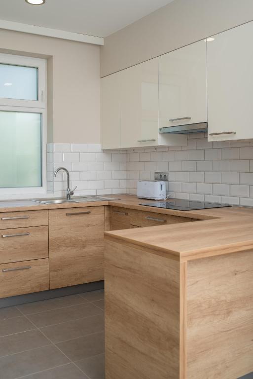 Kuchyň nebo kuchyňský kout v ubytování Twins Apartman Hévíz
