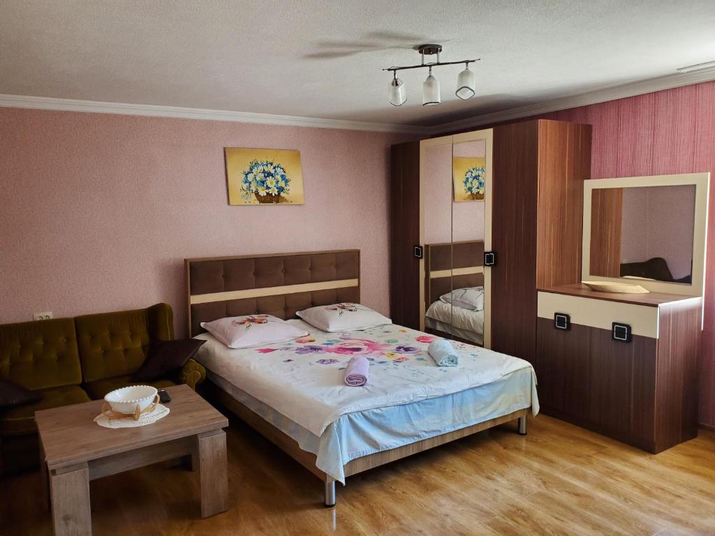 Postel nebo postele na pokoji v ubytování Guesthouse Vashlovani