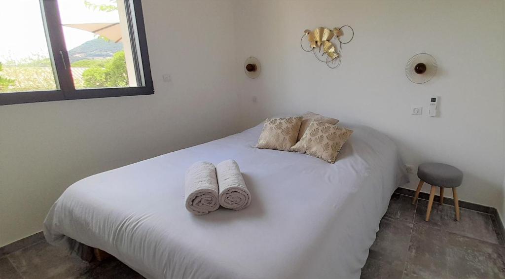 Posteľ alebo postele v izbe v ubytovaní Un petit paradis