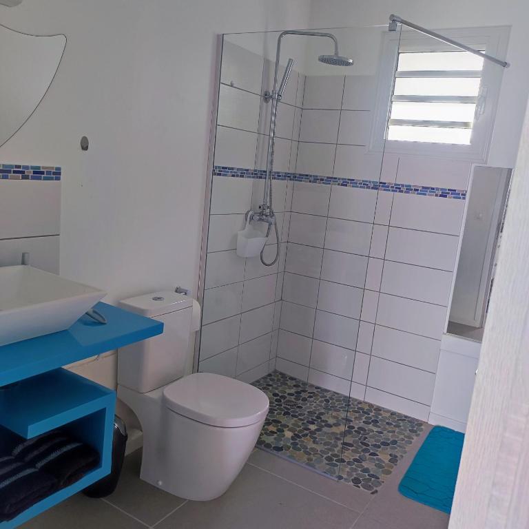 Koupelna v ubytování les tiny houses d'akapa