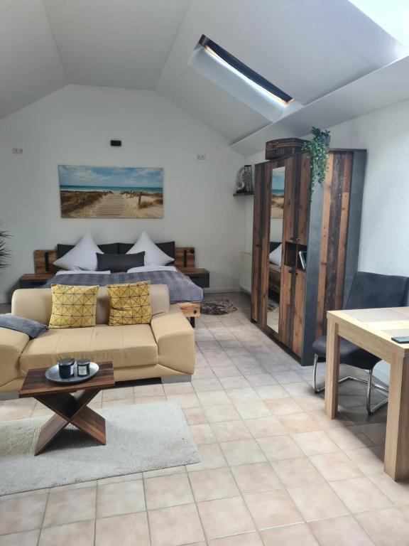 Ruang duduk di Nordsee Cottage Ava
