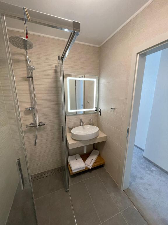 Baðherbergi á Hotel Radetzky