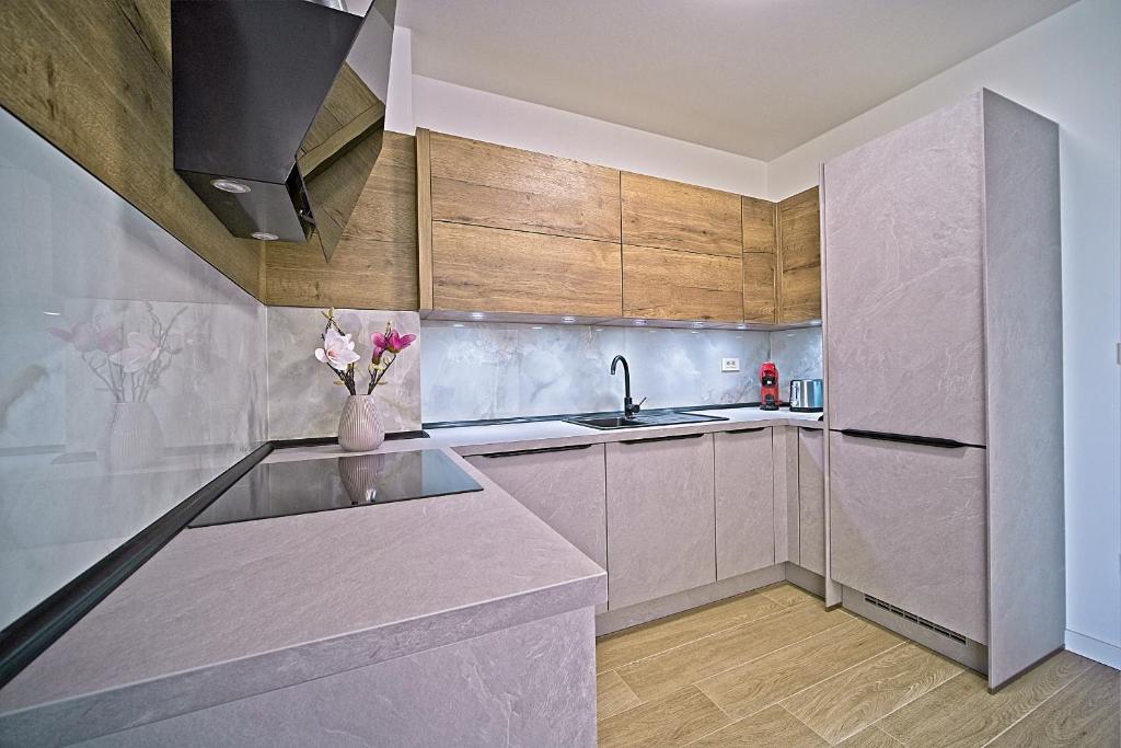 Kuchyňa alebo kuchynka v ubytovaní Exclusive Makarska Apartment Aurora