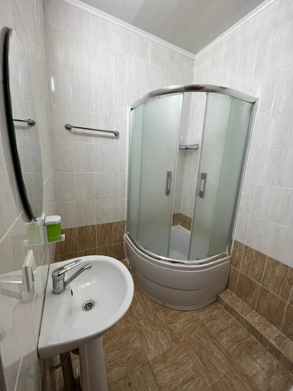 Koupelna v ubytování Гостевой дом Акварель 阿克瓦雷爾旅館 Guest house Akvarel 게스트하우스 아크바렐