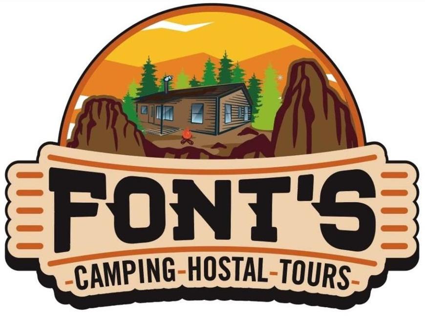 logotipo de un albergue de camping con una casa en Hostal Font´s en Areponapuchi