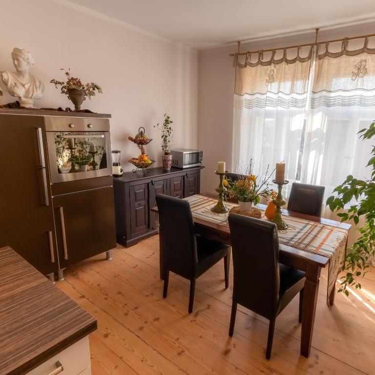 Kuchyň nebo kuchyňský kout v ubytování Ferienwohnung Anno1898 Zittau