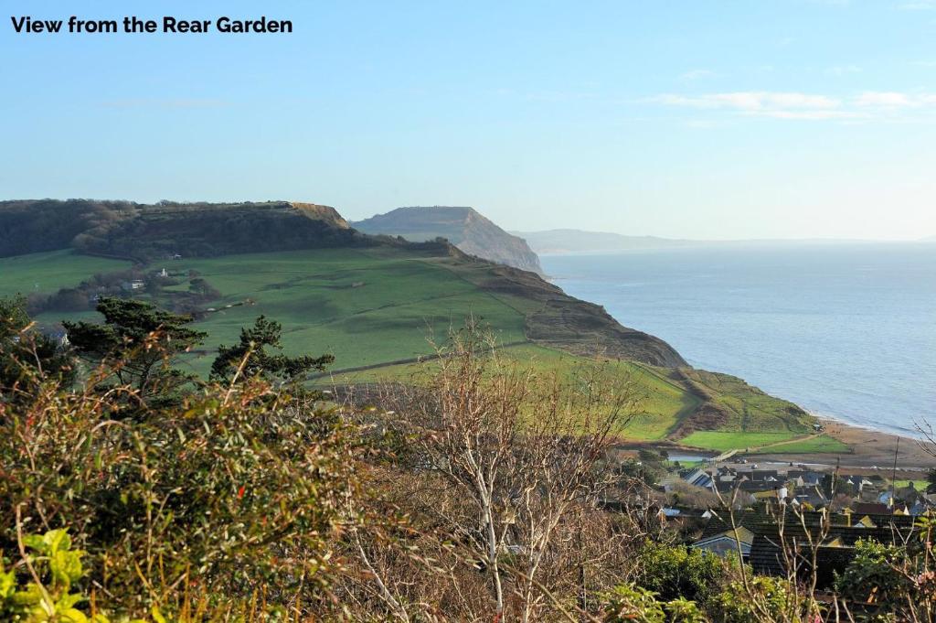 a view from the rear garden of the mendocino coast at Dolphins Leap in Charmouth