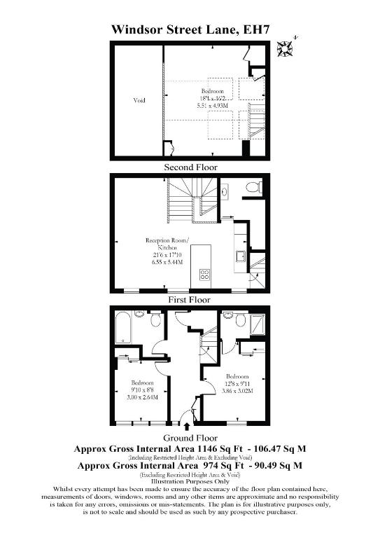 Edinburgh Modern 3-Storey 3-Bedroom City Apartment - Three-Bedroom Apartment