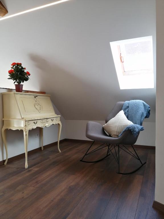 Posezení v ubytování Ferienhaus Heideck