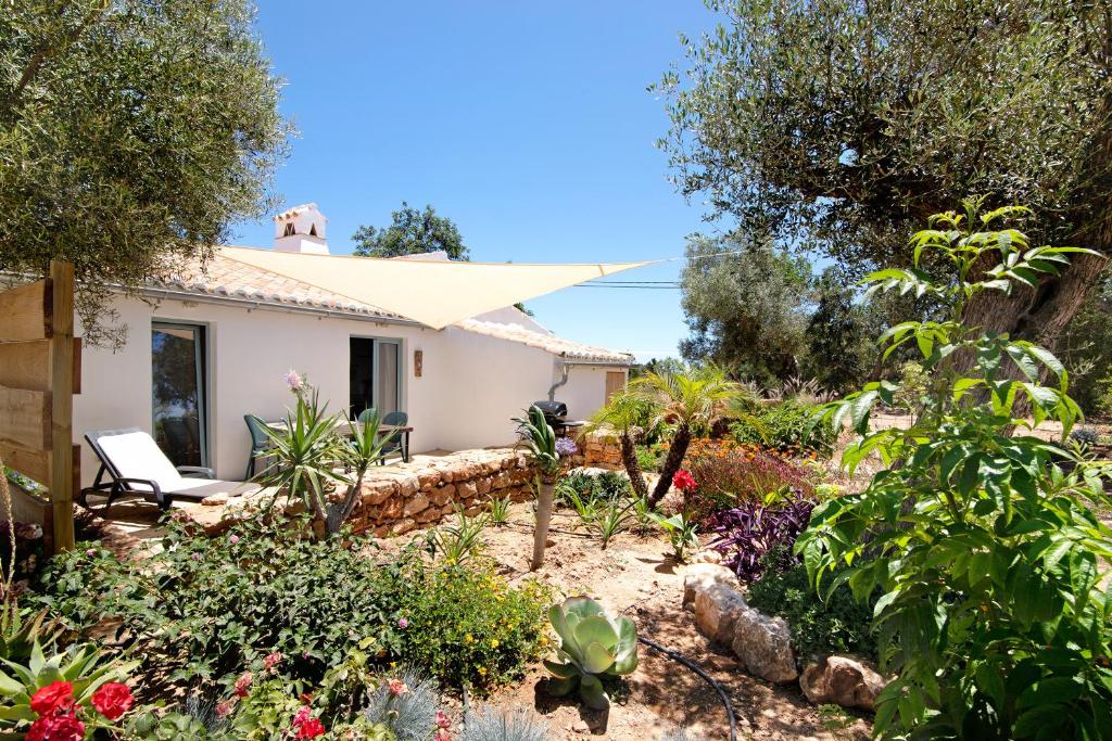 a garden in front of a house at Casa Frango in Moncarapacho