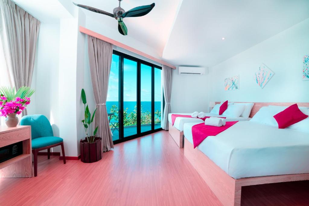Postel nebo postele na pokoji v ubytování Ranthari Hotel and Spa Ukulhas Maldives