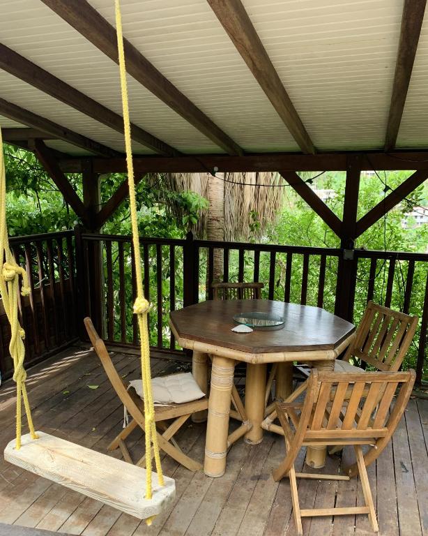 Balkón nebo terasa v ubytování mon Ecolodge Creole
