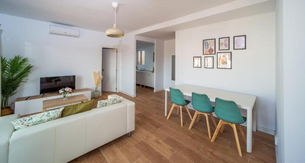 Televízia a/alebo spoločenská miestnosť v ubytovaní Luxury Casa del Sol Malaga centro
