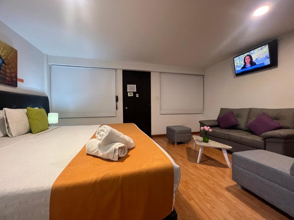 TV a/nebo společenská místnost v ubytování Hotel Ferias Park
