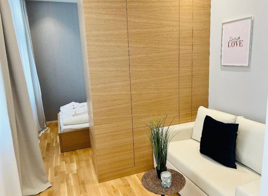Posteľ alebo postele v izbe v ubytovaní ZEUS Design Apartment Erlach #62