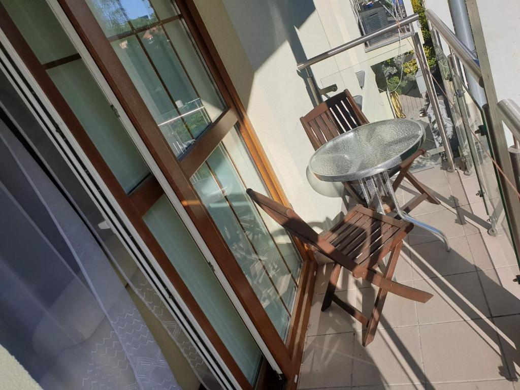 En balkon eller terrasse på Apartament w Rezydencji Bursztyn