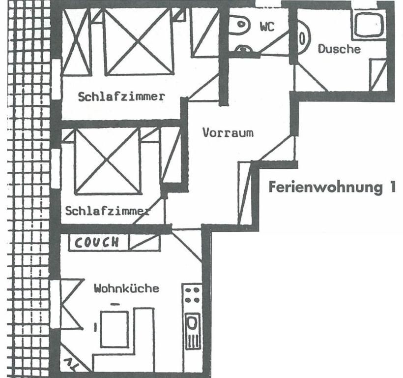 Půdorys ubytování Ferienwohnung Silvia Wutte