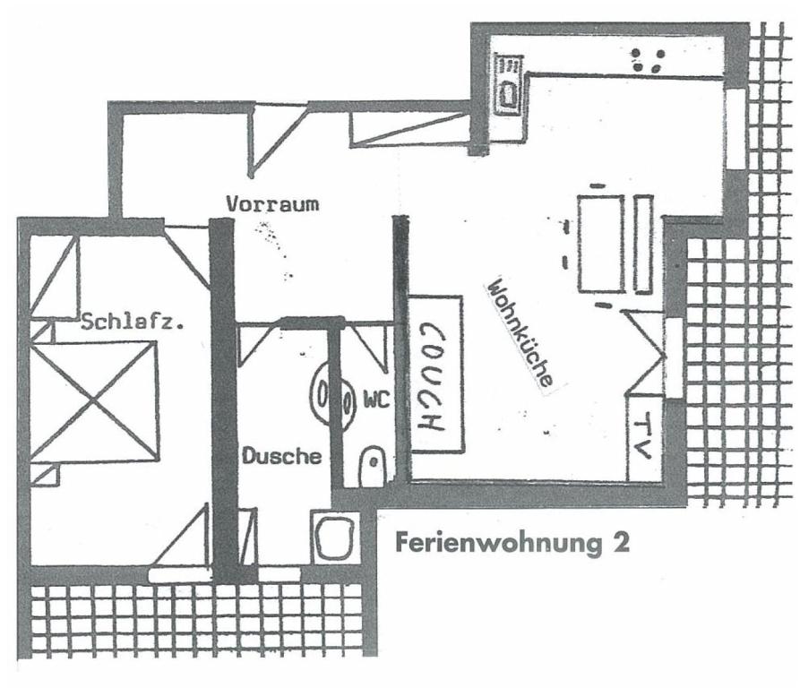 Půdorys ubytování Ferienwohnung Silvia Wutte